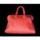 Fendi Chameleon Goatskin Leather Colorblock Cherry Bordeaux Ruby Large Tote Bag