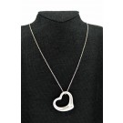 Tiffany & Co Elsa Peretti Sterling Silver 35mm Open Heart Pendant Necklace 30"