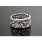 Antique Art Deco 10.25mm Wide Platinum 1.10tcw Old Euro Diamond Band Ring Size 8