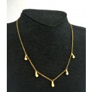 Vintage Tiffany & Co Elsa Peretti 18k Yellow Gold 5 Teardrop Chain Necklace 16"
