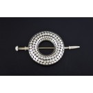Signed John Hardy DOT Collection 925 Sterling Silver Round Scarf Brooch Pin