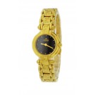 Fendi Forever 25mm Gold Tone FF Repeating Logo Black Dial Quartz Watch 004-271