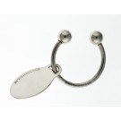 Vintage 2001 Tiffany & Co 925 Sterling Silver Large Oval Tag Horseshoe Key Ring