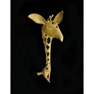 Vintage Signed Carl Bucherer 18k Yellow Gold Matte Finish Giraffe Brooch Pin