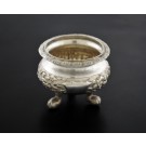 Antique Wang Hing & Co Chinese Export Coin Silver Repousse Salt Cellar No Mono