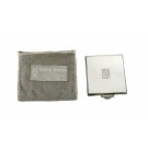 1933-1944 Georg Jensen # 226D Sterling Silver Compact Mirror With Pouch Monogram