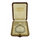 1932 Longines 18k White Gold Sapphire Presentation Pocket Watch President Peru