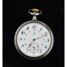 WW1 1910 Early Aviation Omega Anodized Steel Aviator Dial Pocket Watch FOR PARTS