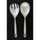 Georg Jensen Denmark Acorn 925 Sterling Silver Medium Solid Serving Set 8 7/8"