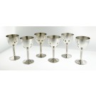 Vintage Set Of 6 Cartier Pattern #82 Sterling Silver Cordial Cups 3.5" No Mono