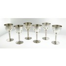Vintage Set Of 6 Cartier Pattern #82 Sterling Silver Cordial Cups 3.5" No Mono