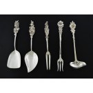 Antique Reed & Barton Harlequin 5pc Sterling Silver Hors D'oeuvre Hostess Set