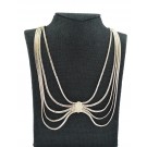 Vintage Christian Dior Silver Tone 5 Strand Miami Cuban Chain Link Necklace 24"
