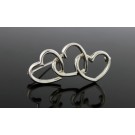 Vintage Tiffany & Co Sterling Silver Triple Interlocking Open Heart Brooch Pin