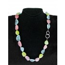 Signed Tiffany & Co Paloma Picasso 18k White Gold Multi Gemstone Strand Necklace