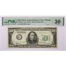 Series Of 1934 A $500 Note FRN Chicago Fr#2202-G GA Block PMG VF30 Staple Holes