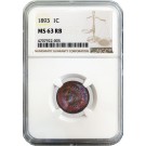 1893 1C Indian Head Cent NGC MS63 RB Red Brown Uncirculated Toned Coin