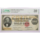 Series Of 1882 $100 Large Size Gold Certificate Fr#1214 PMG Very Fine 30 Ink