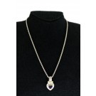 David Yurman 14k Gold Sterling Silver Amethyst Cable Heart Pendant Necklace 18"