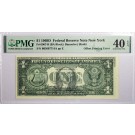 1969 D $1 FRN New York Fr#1907-B Partial Offset Printing Error Note PMG XF40 EPQ