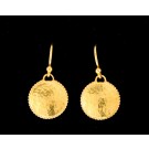 Gurhan Spell 22k Yellow Gold 13mm Lentil Shape Wire Hook Drop Dangle Earrings