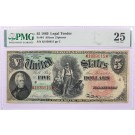 1869 $5 Large Size Legal Tender Note Woodchopper Fr#64 PMG Very Fine 25