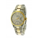 1972 Rolex Oyster Perpetual Date 1500 34mm Two Tone Steel Gray Automatic Watch