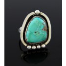 Old Pawn Navajo Native American 925 Sterling Silver Turquoise Ring Size 9 12.5g