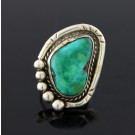 Old Pawn Navajo Native American 925 Sterling Silver Turquoise Ring Size 6 11.5g