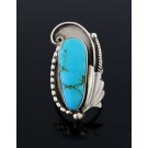 Old Pawn Navajo Native American 925 Sterling Silver Turquoise Ring Size 7 10.5g