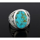 Old Pawn Hopi Native American 925 Sterling Silver Turquoise Ring Size 11 9.8g