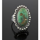 Old Pawn Navajo Native American Sterling Silver Turquoise Adjustable Ring 9.3g