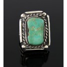 Old Pawn Navajo Native American 925 Sterling Silver Turquoise Ring Size 7 8.4g