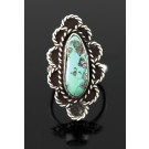 Old Pawn Navajo Native American Sterling Silver Turquoise Ring Size 6.75 7.7g