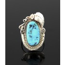 Old Pawn Randall Endito Navajo Native American Sterling Silver Turquoise Ring 7