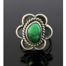 Vintage Sylvia Chee Navajo Sterling Silver Turquoise Ring Size 7.75 7.1g