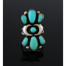 Louise Tony Navajo Native American Sterling Silver Turquoise Ring Size 7 5.9g