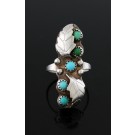 Old Pawn Navajo Native American Sterling Silver Turquoise Ring Size 5.25 4.5g