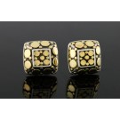 Pair Of Signed John Hardy Dot 18k Yellow Gold 925 Sterling Silver Stud Earrings