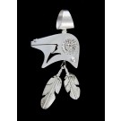 Vintage Ben Begaye Navajo Native American Sterling Silver Bear Feather Pendant