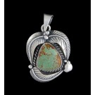 Old Pawn Navajo Native American 925 Sterling Silver Turquoise Pendant 14.7g