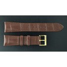 Tiffany & Co 22mmx17.5mm Brown Alligator Leather Gold Plated Buckle Watch Strap