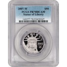 2007 W $50 Proof American Platinum Eagle 1/2 oz .9995 PCGS PR70 DCAM Deep Cameo