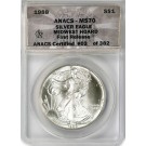 1988 $1 Silver American Eagle ANACS MS70 Midwest Hoard First Release