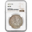 1877 S T$1 Trade Dollar Silver NGC AU50 About Uncirculated Coin