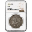 1878 CC Carson City $1 Morgan Silver Dollar NGC F12 Circulated Key Date Coin