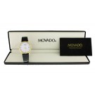 Vintage Movado 34mm Gold Tone Stainless Steel White Dial Quartz Watch 87-A4-0887