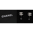 2015 Chanel CC Logo Ruthenium Tone Black Crystal Pendant Earrings A37277Y98050