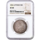 1836 50C Lettered Edge Capped Bust Silver Half Dollar NGC XF40 Coin