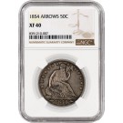 1854 Arrows 50C Seated Liberty Half Dollar Silver NGC XF40 Circulated Coin